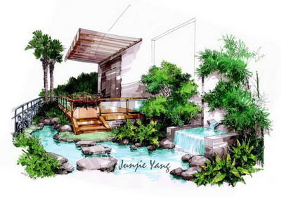 手繪小景|空間|景觀設(shè)計(jì)|設(shè)計(jì)師三月 - 臨摹作品 