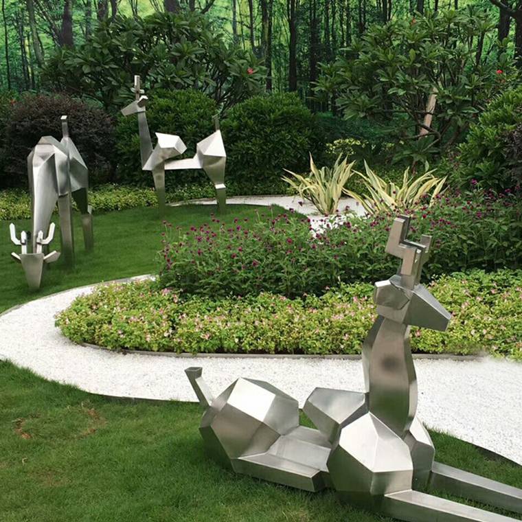 【重慶幾何塊面鹿子雕塑 園林景觀小品定制圖片】重慶幾何塊面鹿子雕塑 園林景觀小品定制